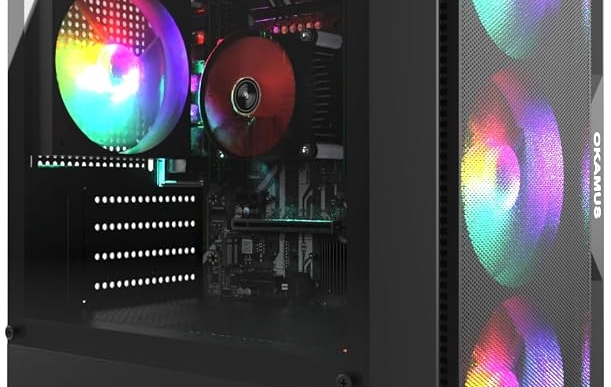 Pre-Built PC, i5 CPU Up to 3.6GHz, Integrated Graphics Only, 256 GB M.2, 8 GB RAM Cheap Budget Gaming PC, RGB Fans x 3, Win 11 Home，WiFi 6 + BT 5.3, 400W PSU (i5+No GPU+8GB+256GB)